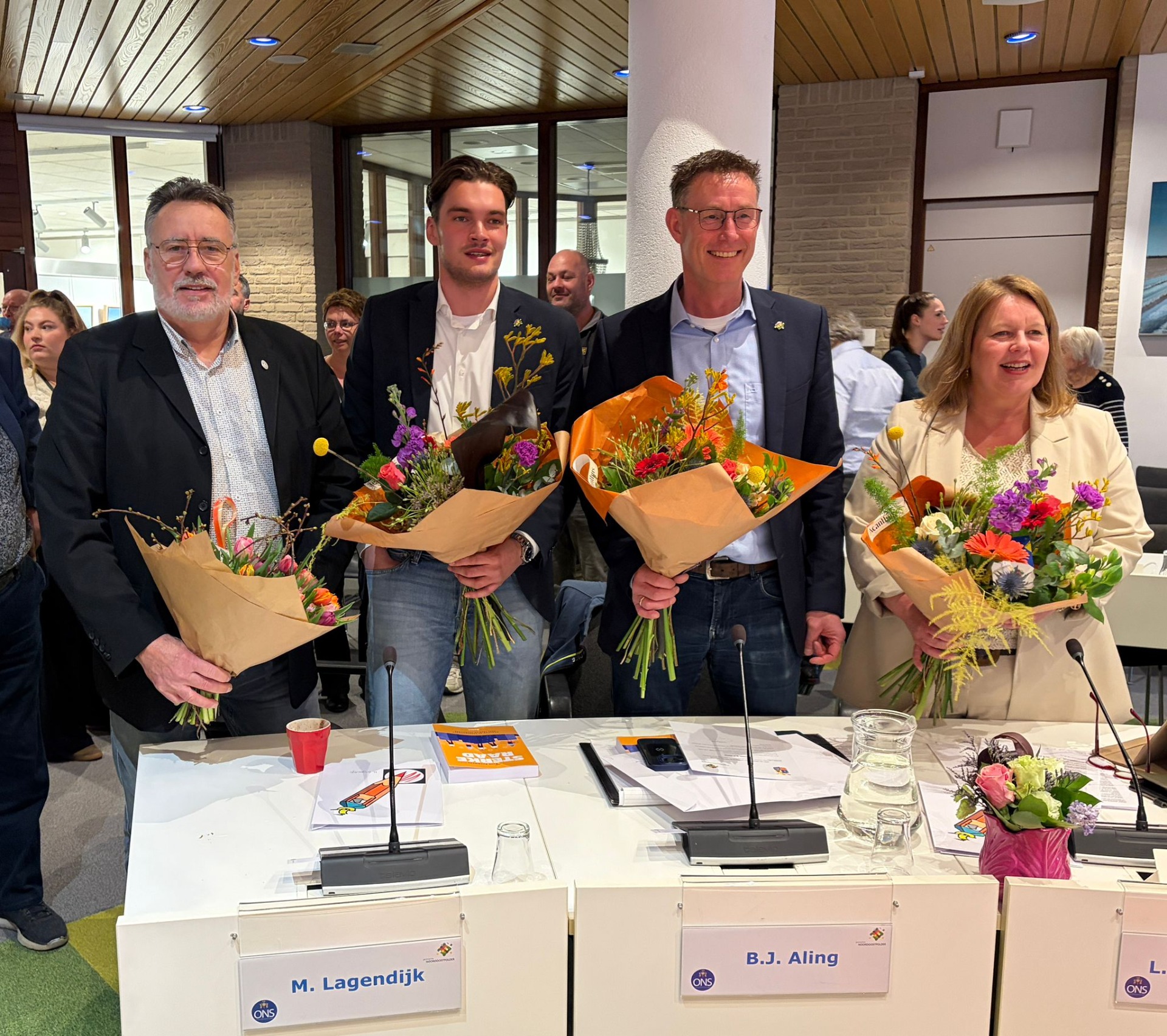 V.l.n.r. Berthoo Lammers, Mark Lagendijk, Bert Jan Aling en Sigrid Bosman